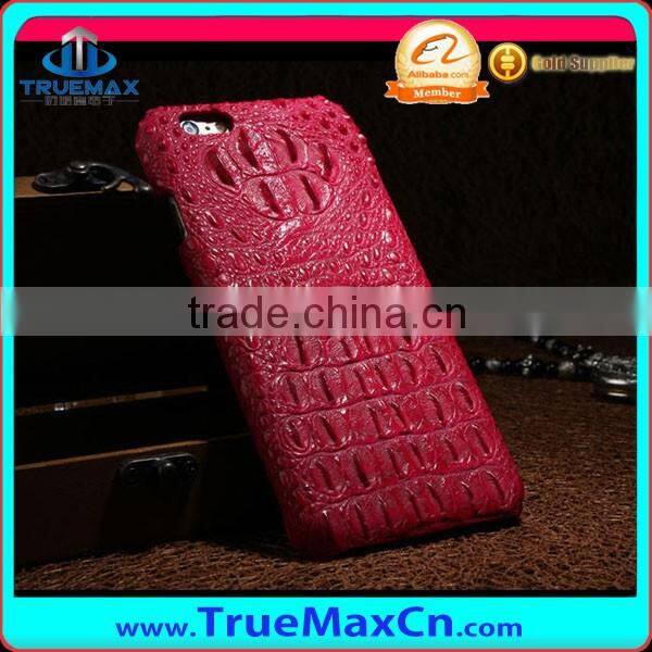 Hot Luxury Crocodile Grain Neck + Cow Leather Case for iPhone 6,New Leather Smart Phone Case with wholesale price