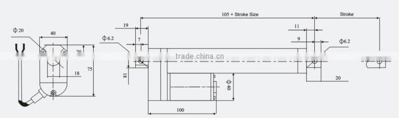 12v mini linear actuator 6" Stroke 225 Pound Max Lift