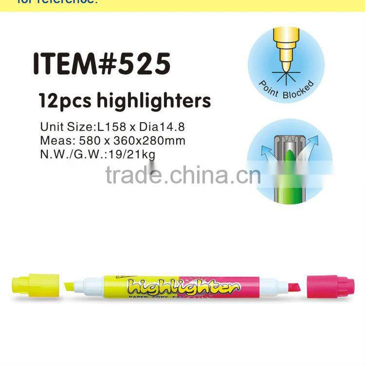 Double sides fluorescent highlighter marker item 525
