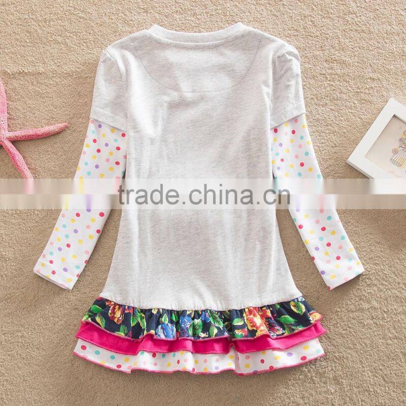 (LH3660) Girls dresses kids children clothes Neat brand girls baby clothing frocks hot selling clothes