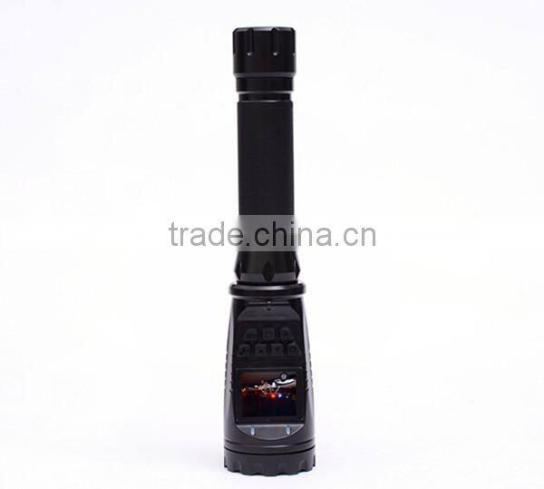 LED Rechargeable police security flashlight 1080P multifunctional police flashlight