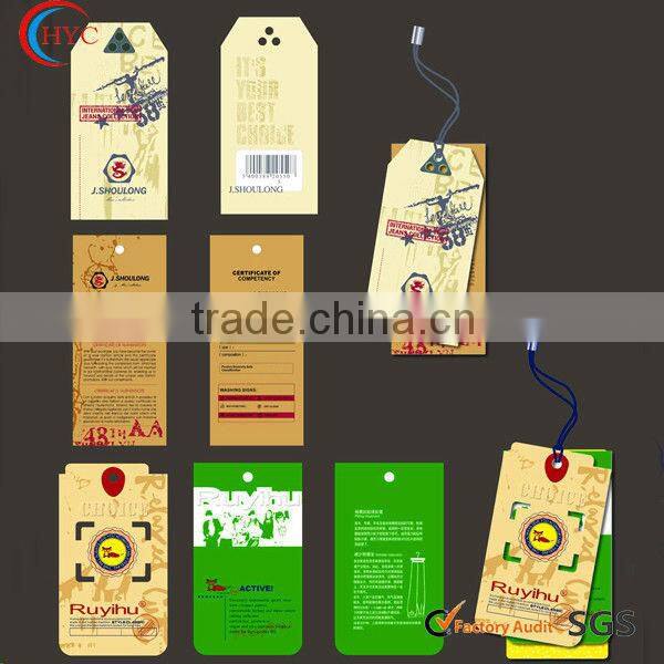 high grade printed personal hang tags for private company