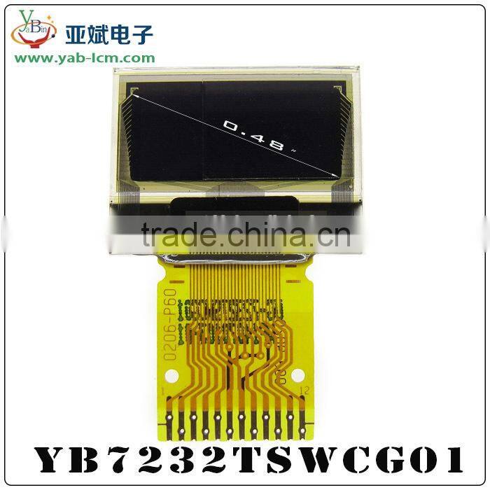 0.48 inch OLED display Module,smallest OLED,white color, with resolution 72x32