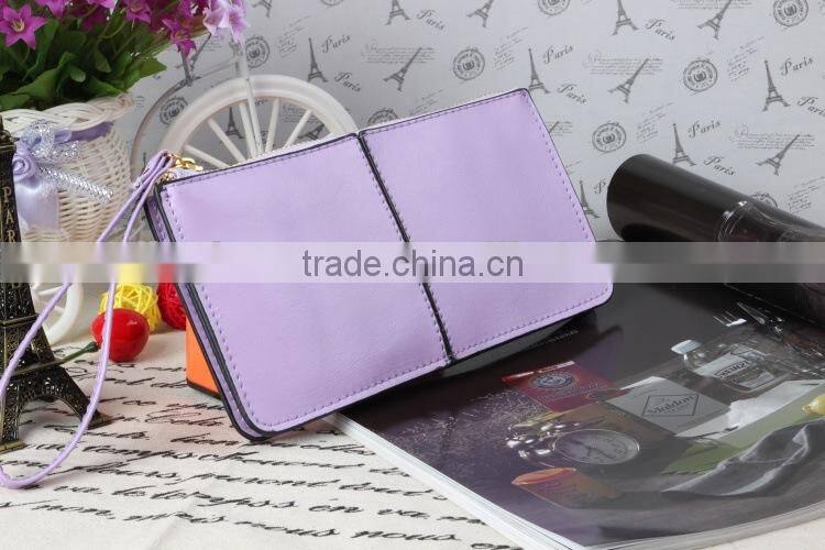 2016 New design wallet purple Leather Wallet lady's long wallet