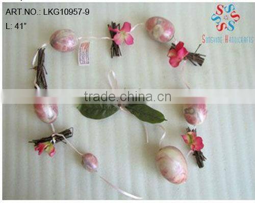 2014 Hot Sale Artificial Polyster 41" Flower& Egg Garland For Christmas And Home Decoration