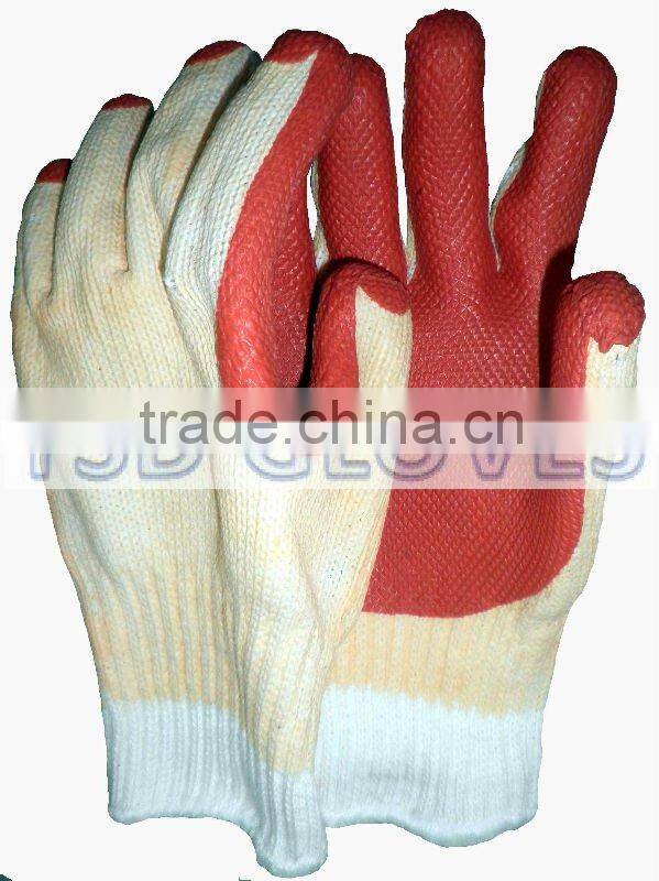 Rubber coated construction work gloves
