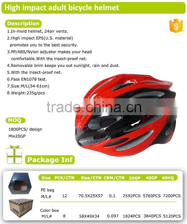 Factory directly wholesale high impact eps glossy print custom bicycle helmet
