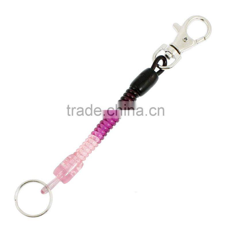 YIWU Factory Stretchy Spring Coiled Strap Lobster Clip Retractable Spiral Coil Cable/Tool Lanyard