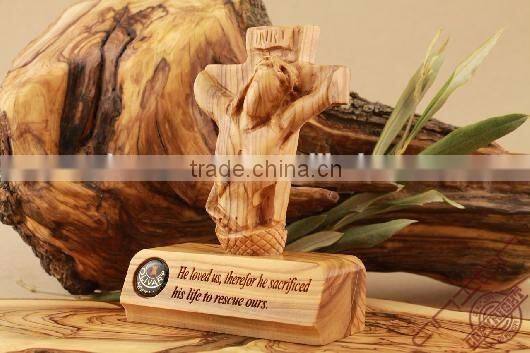Olive Wood Carved Figure of Jesus Christ on the Cross
