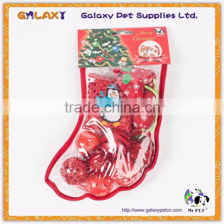 XMAS Christmas mix loading cat toys set with stocking