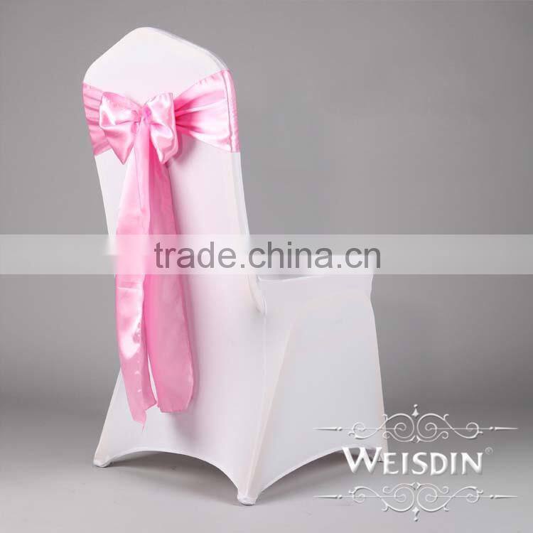 Spandex/rycra chair cover with beautiful satin sash for banquet use and wedding
