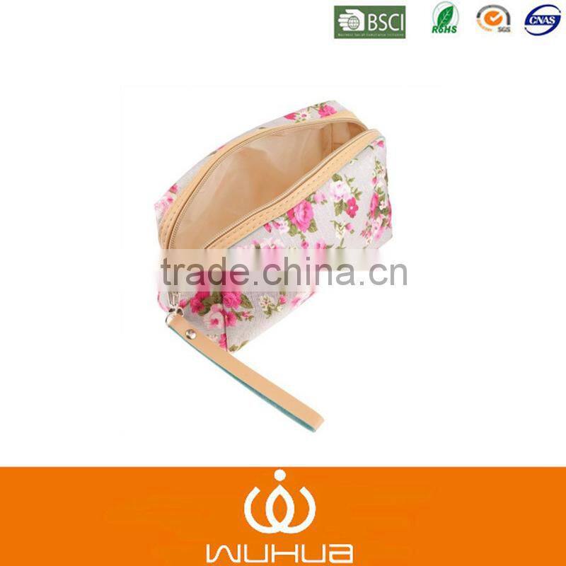 Factory wholesale colorful cosmetic bag with nylon zipper