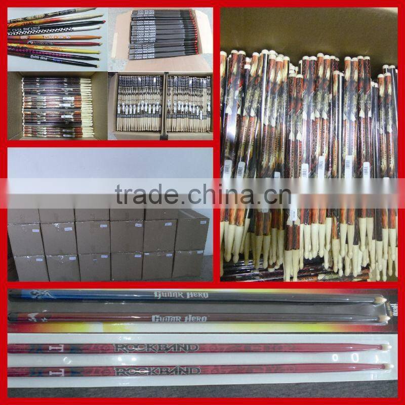 2015 custom wooden color changing wood drumstick 6f