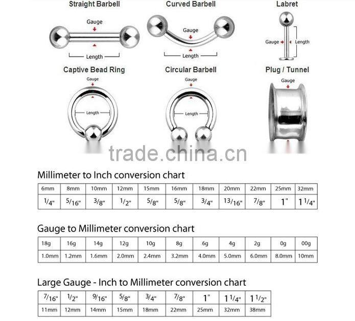 Fashion piercing custom wholesale colorful acrylic lip labret ring