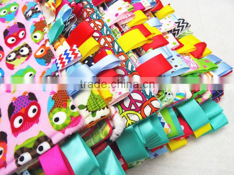 Lovely Snow Leopard Minky Print Mini Rag Blanket Baby Tag Blanket