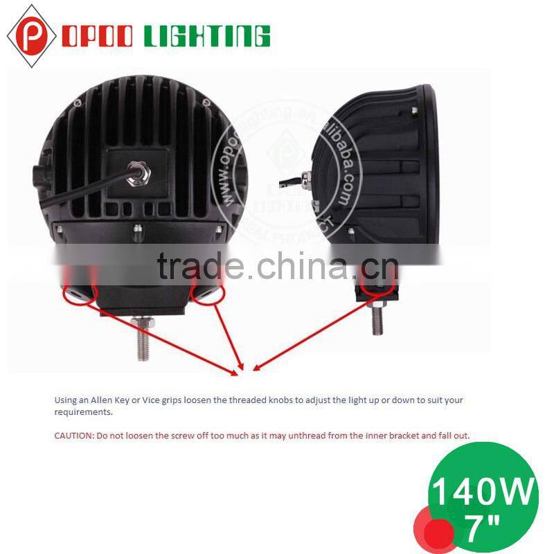 Super bright led work light,140w 7inch 4x4 offroad super bright led work light