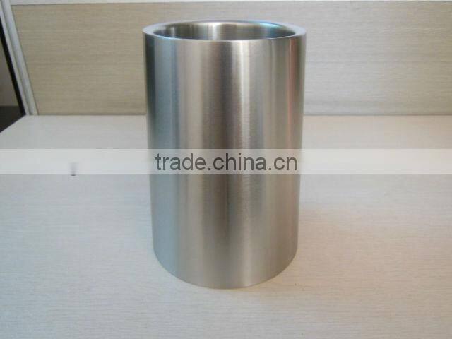 stainless steel double wall cone shape ice bucket with lines one body