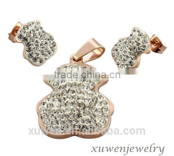 natural shell rose gold color stainless steel jewelry sets for woman