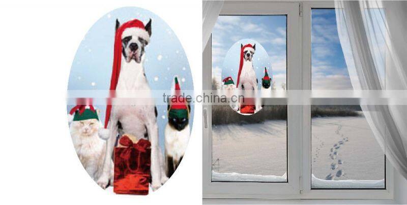 Newest Cartoon Dog Design Static Cling Window Sticker Decal