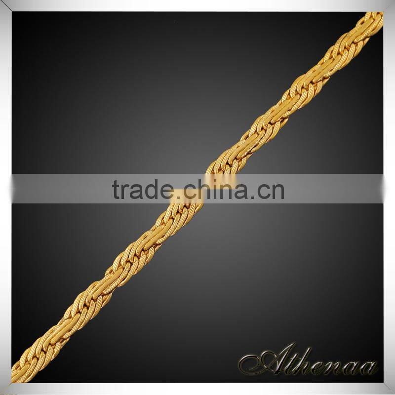 New Style 18K gold Vacuum Plated Copper chain jewelry Charm Bracelet