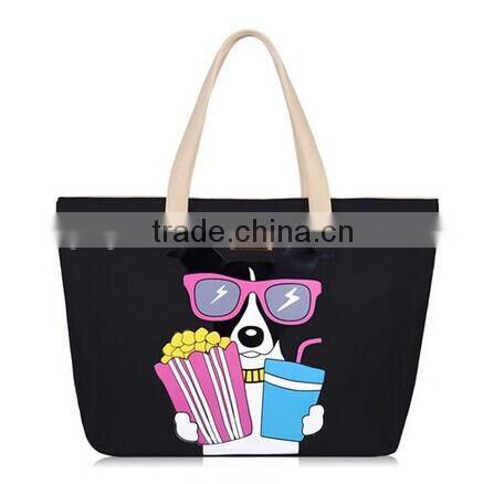 2014 Cartoon contrast color nylon handbag