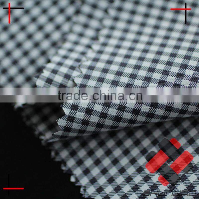 cationic polyester plaid pongee imitation yarn dyed fabric for shirt