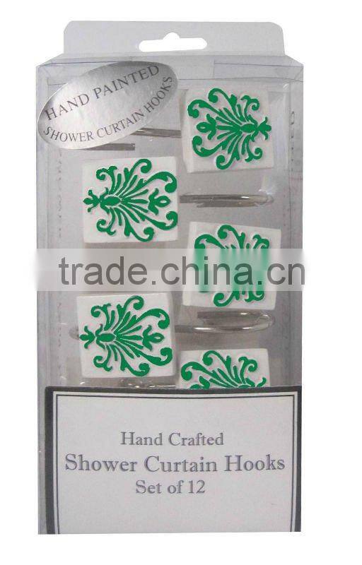 HOT SELLING,12PCS SHOWER CURTAIN RESIN HOOKS IN PVC BOX