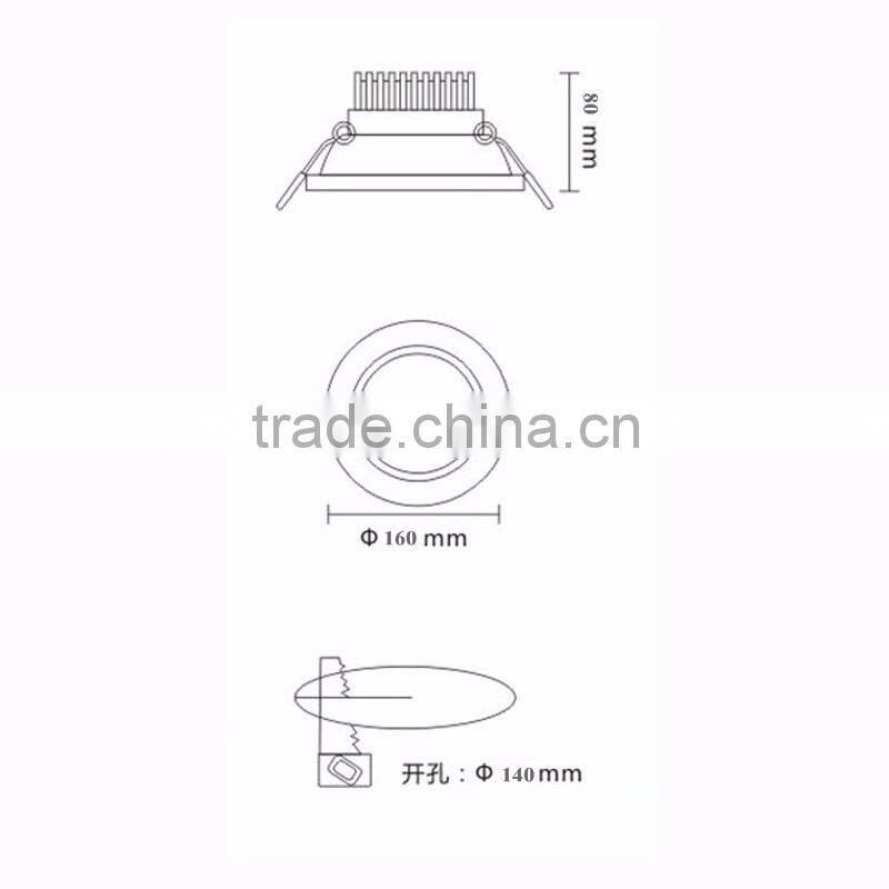Cob Ac85-265V 20w roundcob led downlight/ceiling led lamp