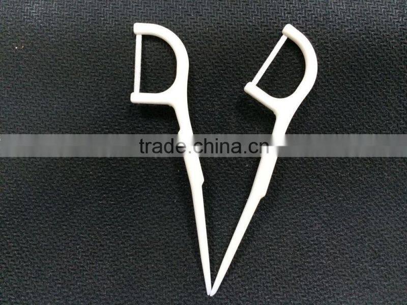 Plastic bag packaged dental floss pick