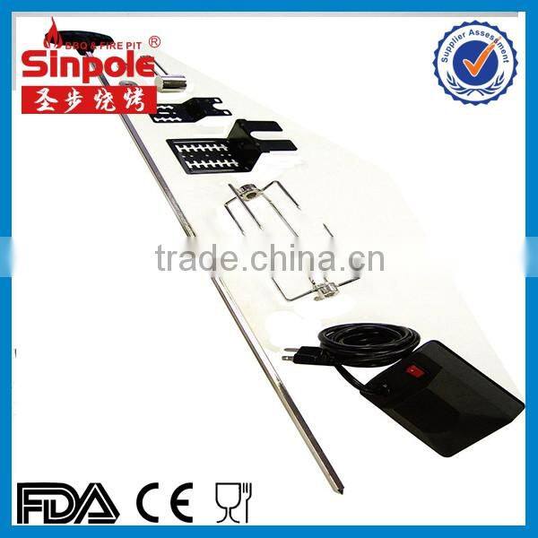 2016 Hot Sell Sinpole Camping Grill Rotisserie Kit (rotisserie Dc 12v Motor)camping Kit with CE/FDA approved