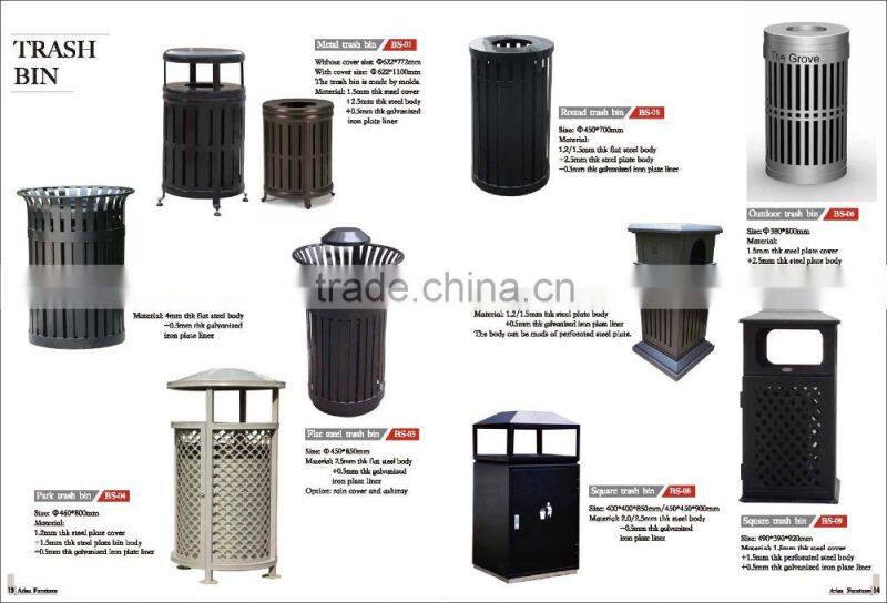 Single steel eco friendly trash can