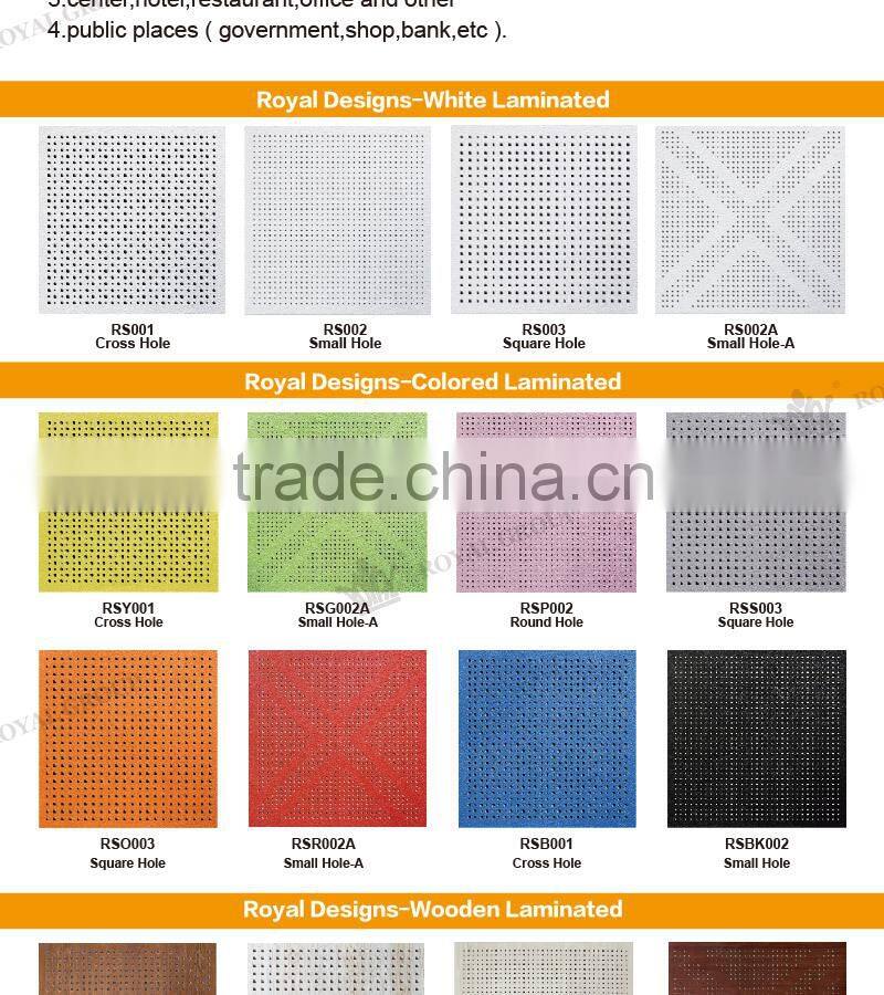 Colorful Perforared Gypsum Ceiling Tiles (RSR001)