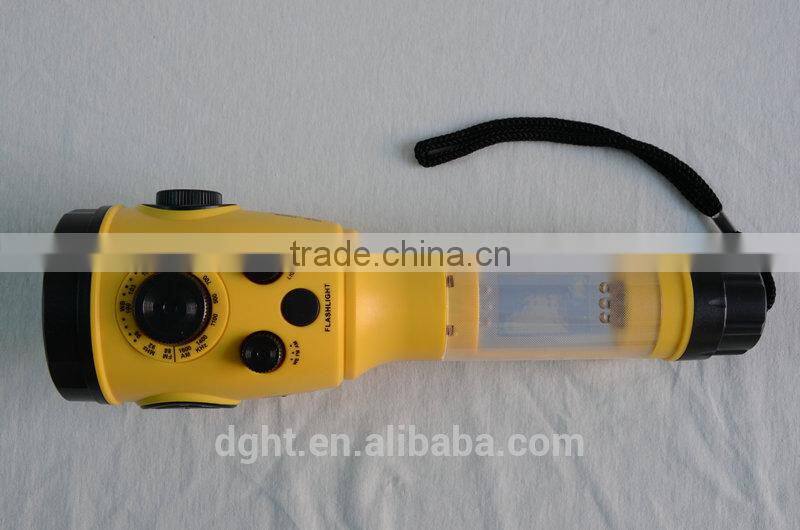 Made in China Portable NOAA plastic Energy dynamo radio led dynamo flashlight with radio