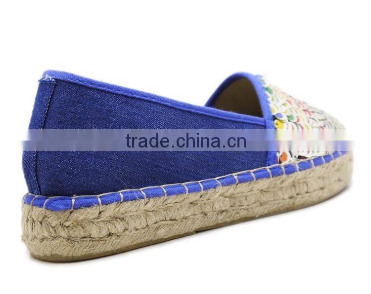 colorful sequins platform jute sole espadrilles fancy fashion shoe women ladies flat loafer shoes espadrille 2016