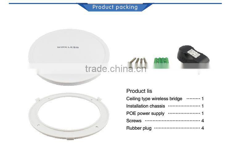2.4Ghz wireless wifi router 300 square cover indoor wireless router 300M MIMO for hotels