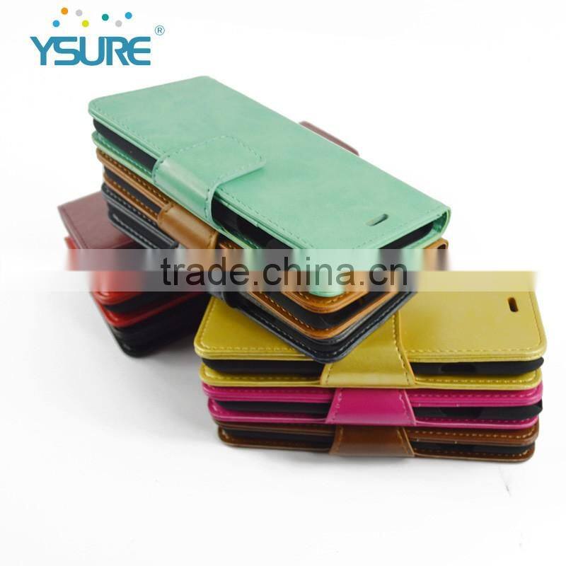 Various Color High Quality PU Leather Flip Wallet Phone Case For iPhone 7 with card slots