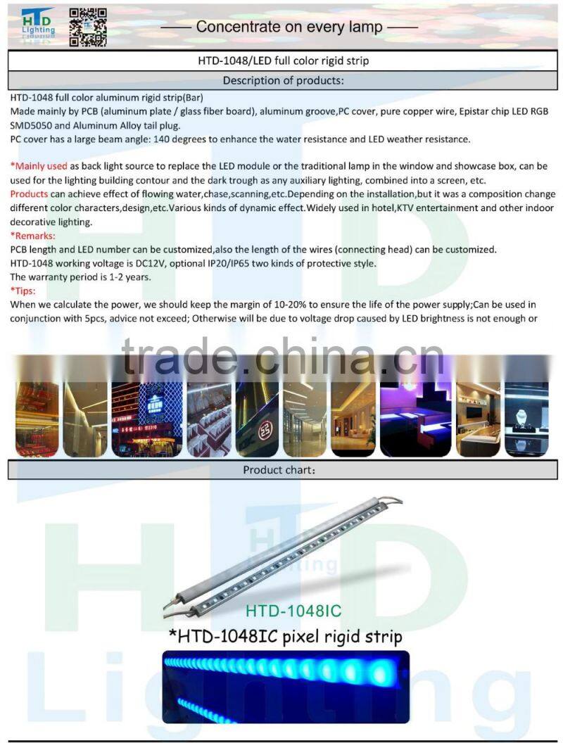 LED 5050 48LED full color rigid strip with cover 1903IC 2801IC 6803IC 9883IC