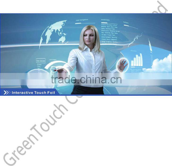 Rear projection interactive touch foil,42 inch interactive touch foil for window display,Multi touch foil supplier