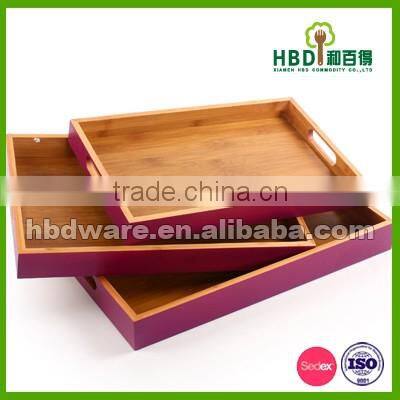 High quality Wood bamboo food serving tray for hotel
