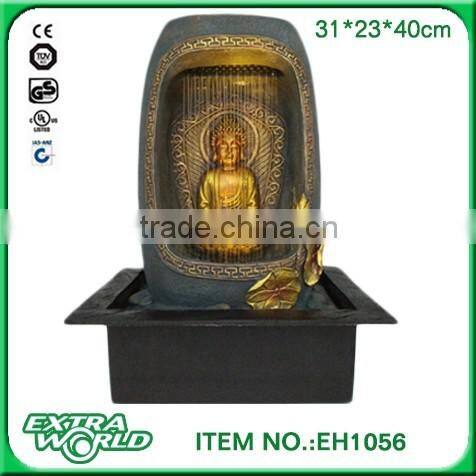 resin home decoration standing antique stone fountain