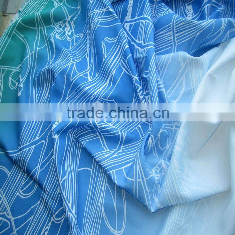 digital printed poly peach skin fabric
