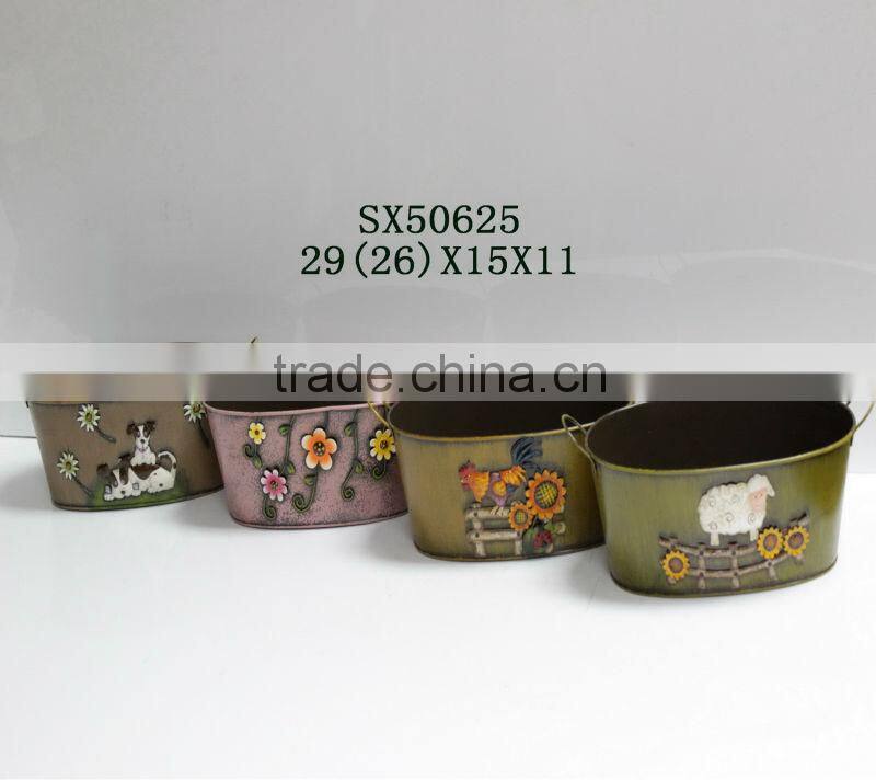 2014 Popular colorful metal garden hanging flower pot