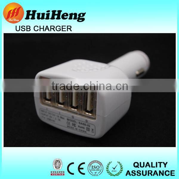 Top sales 5V 4 port electric car charger car charger 2.4