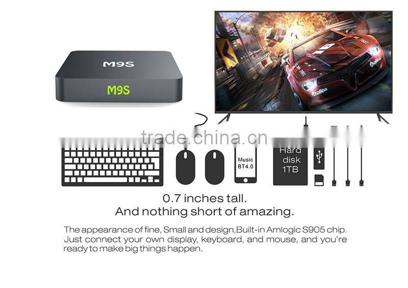 2016 New Arrival Dragonworth M9S S905 1G 8G tv box Android5.1 WIFI 2.4G Bluetooth