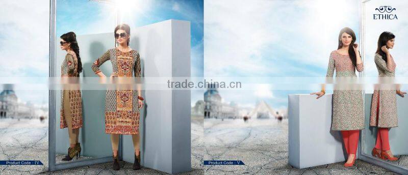 Pure Cotton Three Quarter Sleeves Black Kurti