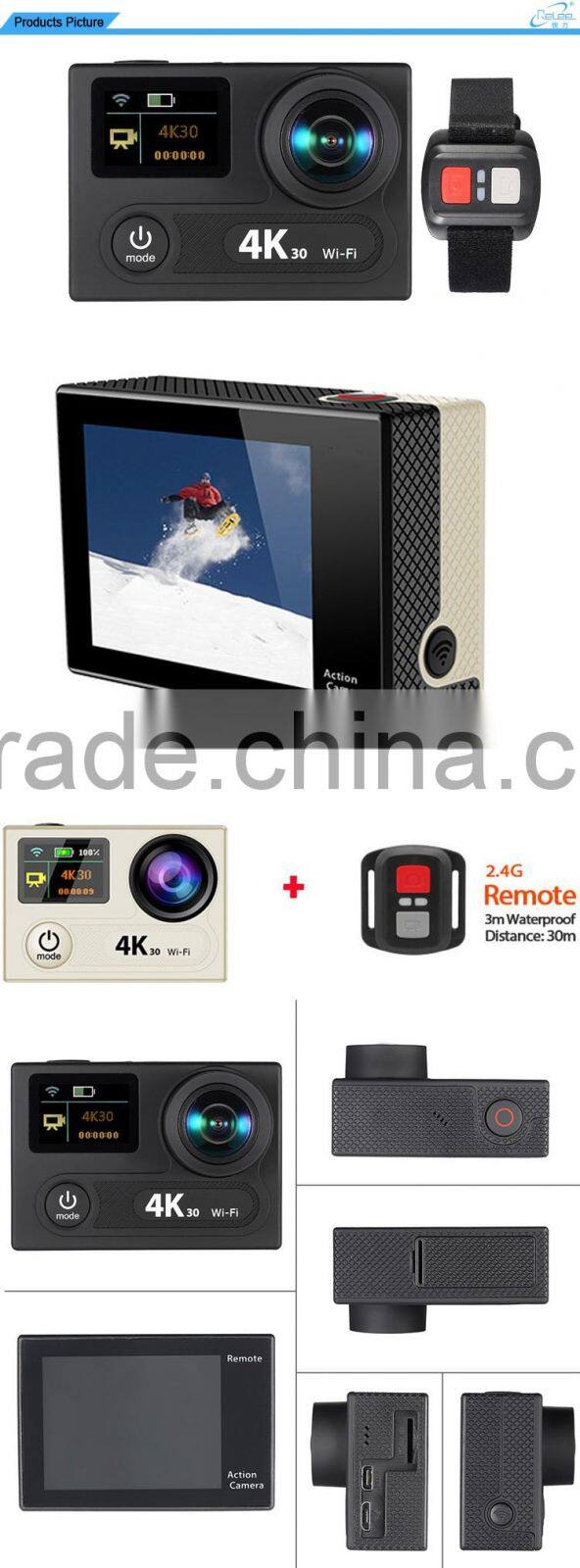 2016NEW Action Video Camera Camcorder Dual screen actioncam with VR Function