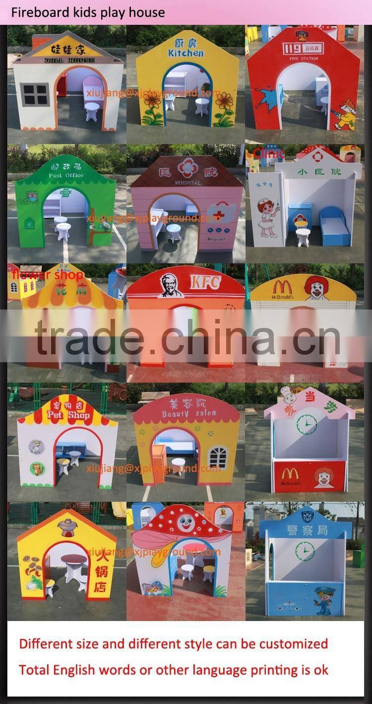 Unique design custom made fireboard wooden doll house for kids