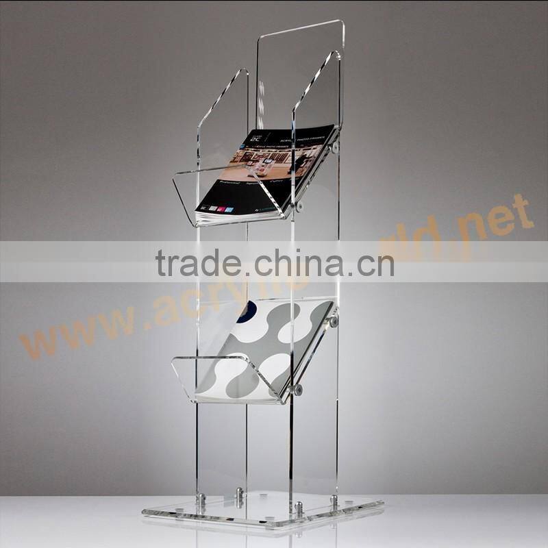 many pockets acrylic brochure holder/acrylic flyer rack