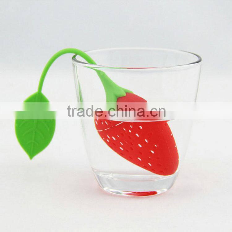 Food Grade Safe Stawberry Shaped Silicone Tea Infuser Tea Bag