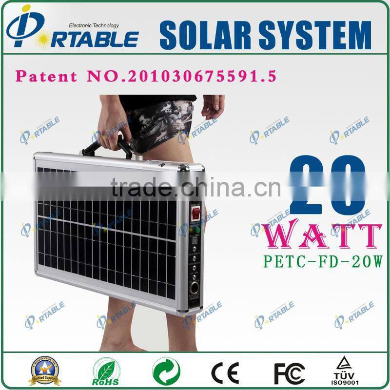 20w Solar home system for lighting, Fan,TV etc/portable solar home system/solar generator